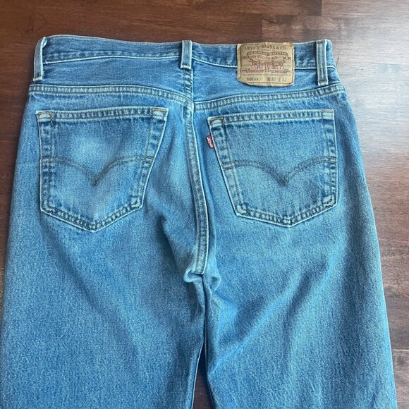 Levi's 501 xx Made in USA 32 x 32 (fits 30 x 28.5) 90s Blue Jeans - Picture 4 of 8